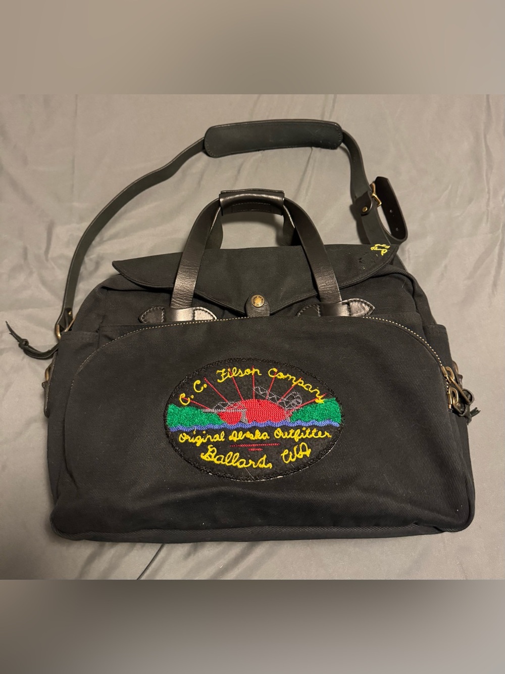 Filson Rugged Twill Original Briefcase Black Made USA One Size Used